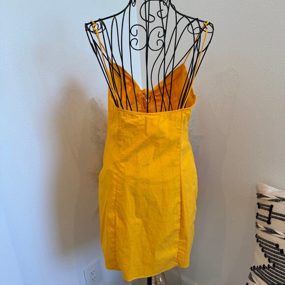 SIMONMILLER x Mango Sol Spaghetti Strap Mini Dress Sponge Yellow Size 4 - Picture 5 of 11